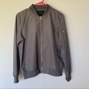 Gray bomber jacket